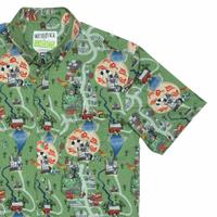 RSVLTS Terror of Winter River KUNUFLEX Short Sleeve Shirt in Green — front view