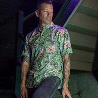 RSVLTS Terror of Winter River KUNUFLEX Short Sleeve Shirt in Green — detail 11