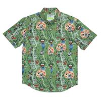 RSVLTS Terror of Winter River KUNUFLEX Short Sleeve Shirt in Green — detail 2