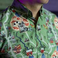 RSVLTS Terror of Winter River KUNUFLEX Short Sleeve Shirt in Green — detail 8