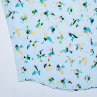 RSVLTS Birds of Play KUNUFLEX Short Sleeve Shirt in Blue — detail 8