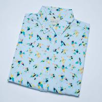 RSVLTS Birds of Play KUNUFLEX Short Sleeve Shirt in Blue — detail 4